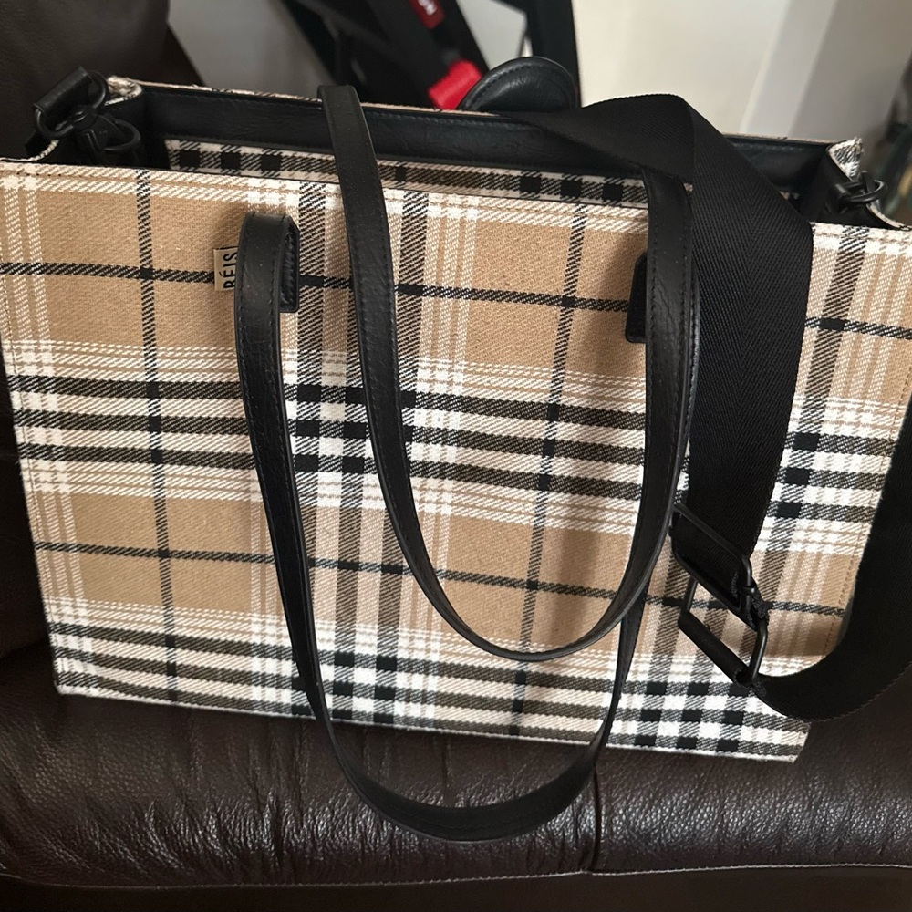 BEIS Tan and Black Plaid Tote Bag
Limited Edition Color